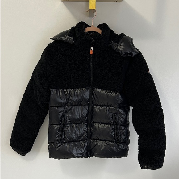 Save The Duck Black Teddy Nylon Ultra Light Puffer Jacket - Picture 1 of 12